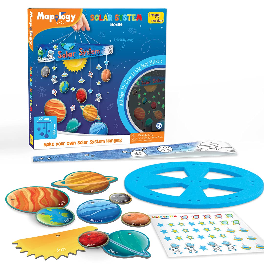 Imagimake Solar System Mobile | Educational Space Diy Kit | Kids Age 5+