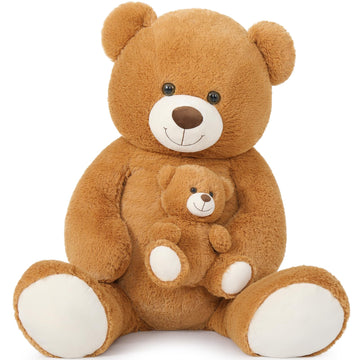 Tezituor Giant Teddy Bear Stuffed Animal 51In, Large Teddy Bear Mommy With Baby, Big Teddy Bear Stuffed Bear For Kids, Girlfrien
