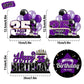 Lingteer Happy 35Th Birthday Purple Acrylic Table Topper Centerpieces Set - Cheers To 35 Years Old Birthday 35Th Bday Party Gift Decorations.