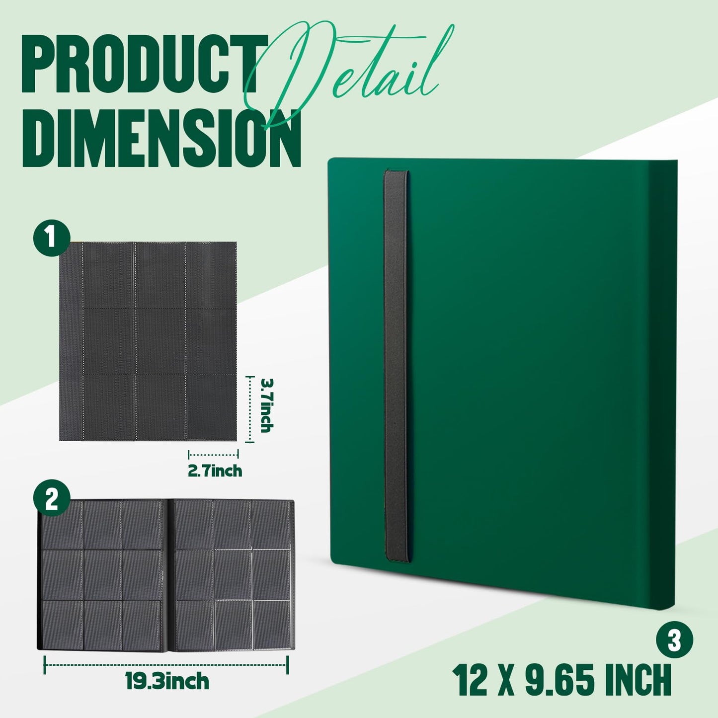 Card Binder 9-Pockets Trading Card Binder 20 Pages  360 Card Capacity Collection Binder  Card Folder for MTG  TCG  Game Cards & Sports Cards (Green)