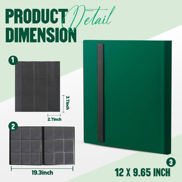 Card Binder 9-Pockets Trading Card Binder 20 Pages  360 Card Capacity Collection Binder  Card Folder for MTG  TCG  Game Cards & Sports Cards (Green)