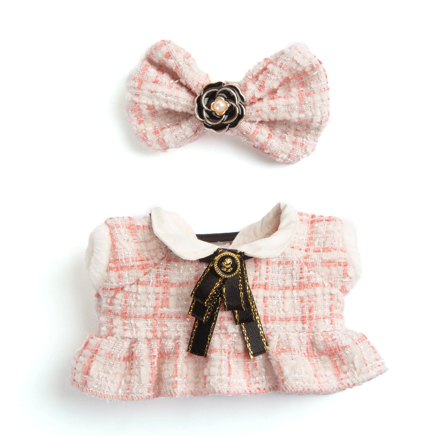 enhanced Doll Clothes - elegant Chic Style Set for 17cm Dolls  Doll Outfit for Display  Collectors  Gift - Cute Miniature Fashion Accessories - Pink Camellia (No Doll)