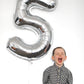 Silver Number 5 Balloon 40 Inch, 5 Balloon Number, 5Th Birthday Decorations, Silver Party Supplies For Boys Girls