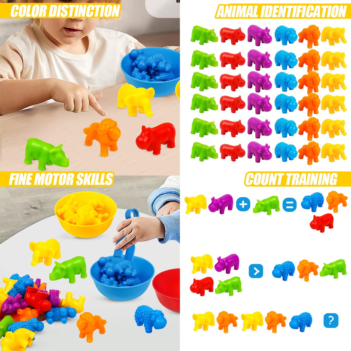 Skrtuan Counting Animal Montessori Toys For 3 4 5 Years Old Boys Girls, Matching Games Sensory Toys Fine Motor Skills Easter Basket Stuffers Preschool Learning Activities Toy For Toddlers Kids 2-4 3-5