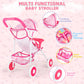 deAO Baby Doll Stroller 12 Baby Doll Set with Foldable Doll Stroller 15 PCS Baby Doll Accessories for Toddlers 3-5 Christmas Bir