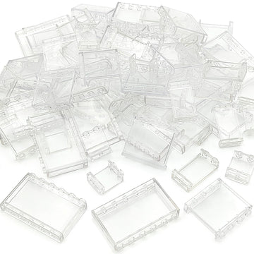 Zhx 72Pcs Clear Transparent Window House Building Brick Toy Classic Flat Plates Pieces And Parts Block Compatible With Major Brands (White Mix)