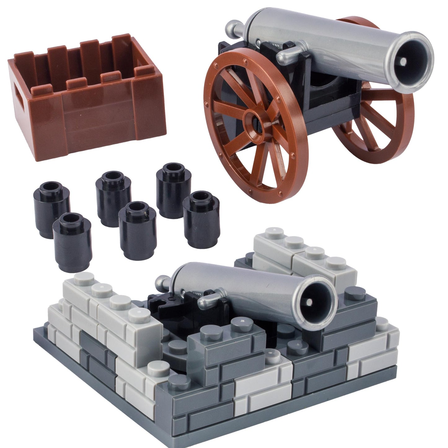 MaozyHomie  Pack Military Medieval Warfare Cannon Toy Soldiers Figures Toy Set Minifigure Compatible with Major Brands  3 Years Old and up