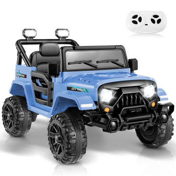 Hikole 12V Ride on Toys for Boys Girls with Remote Control, Kids Battery Powered Vehicles w/LED Lights, Bluetooth, Music, 3 Spee