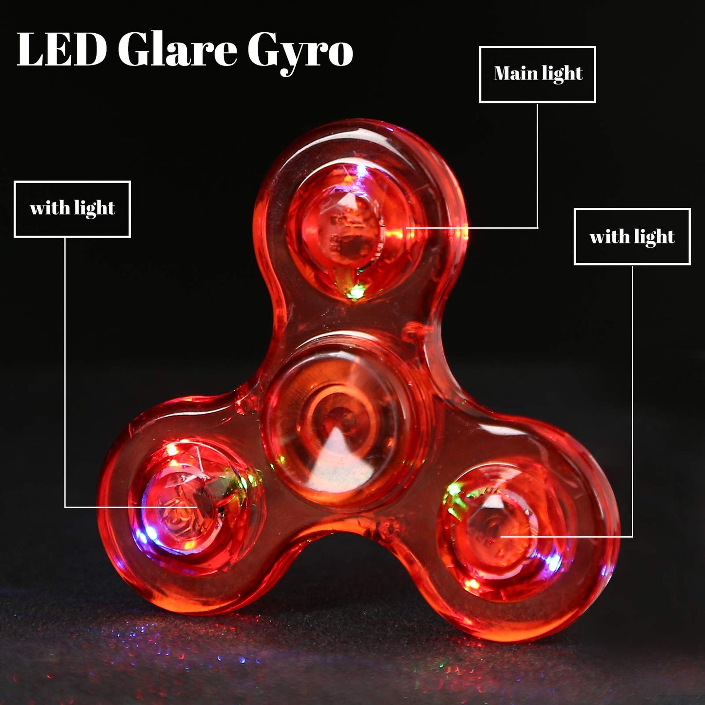 Scione Led Fidget Spinners, Light Up Sensory Fidget Toys For Kids, Glow In The Dark Toys For Kids 4-8-12, Adhd Anxiety Stress Re