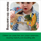 Zippytots 4 Pcs Big Dinosaur Toys For Kids 3-5 Realistic Dinosaur Figures With Learning Cards & Movable Parts- Jumbo Dino Toys F