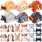 Fainne 12 Pcs Dog Party Favors Boxes with 12 Pcs Mini Plush Dog Set Adopt a Puppy Party Favors Treat Boxes Foldable Gift Puppy T