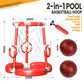 AuroTops Pool Basketball Hoop,2-in-1 Floating Basketball Hoop for Pool Games & Ring Toss Games for Kids,Summer Pool Toys,Family