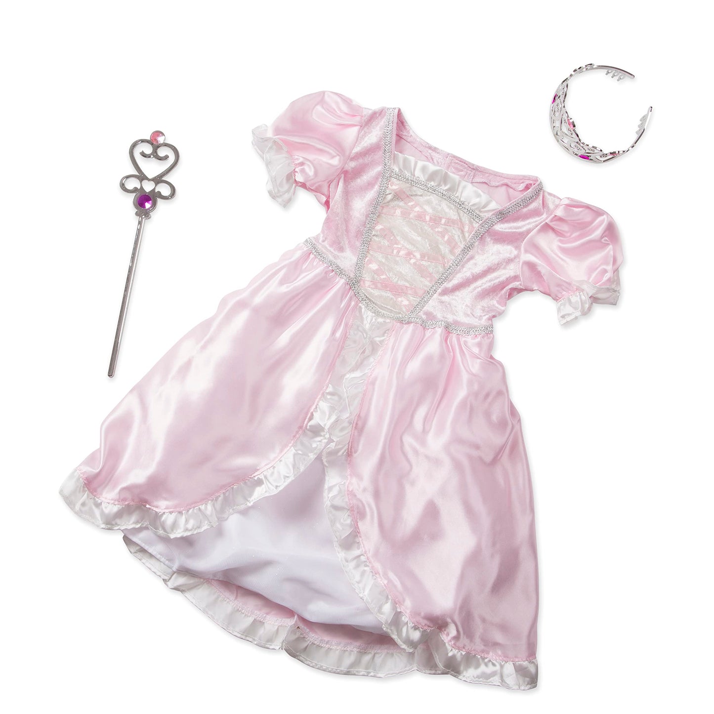 Melissa & Doug Princess Role Play Costume Set (3 Pcs)- Pink Gown, Tiara, Wand