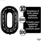 Katchon, Giant Race Car 0 Balloon Number - 40 Inch | Black Racetrack 0 Number For Race Car Theme Party Decorations, Road Party Decorations | Toddler Construction Party Supplies | Number 0 Balloon