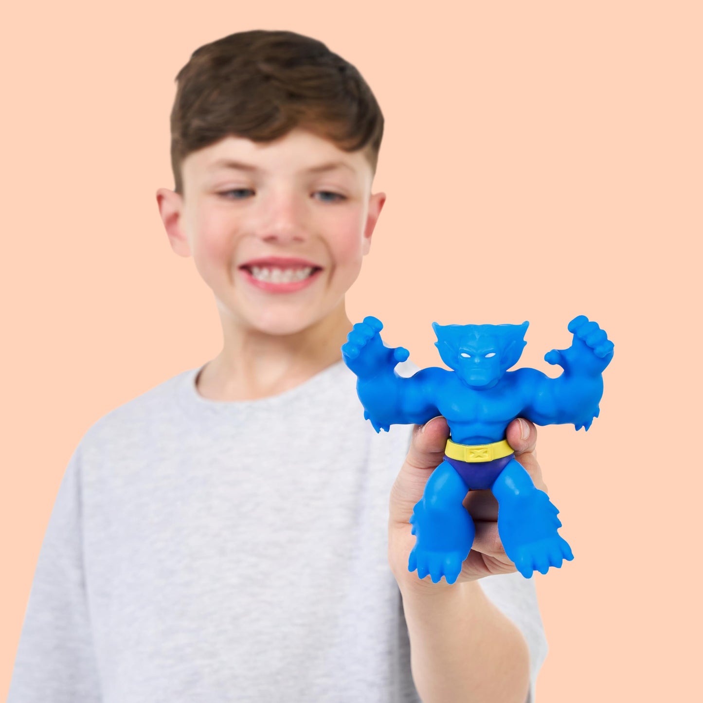 Heroes Of Goo Jit Zu Marvel Studios X-Men '97 Beast Stretchy Action Figure, With Metallic Rheoscopic X-Gene Filling, Stretch Bea