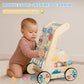 BAUTIA Wooden Baby Walker, Detachable Activity Busy Board, Baby Walking Toys Push Walkers for Babies 6-12 Months