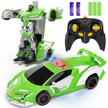 FDJ Remote Control Car - Transform RC Cars, 2.4Ghz 1:18 Scale Transforming RC Drift with Flashing Lights, One Key Deformation 36