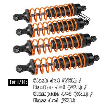 ARRCat Big Bore RC Shock for Slash 4WD 4x4 Upgrades Parts, 1/10 Stampede 4WD 4x4,Hoss 4WD 4x4,Rustler 4WD 4x4,4PCS Aluminum Full