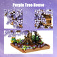Bdydt Purple Cherry Blossom Bonsai Tree Building Blocks Set,(1443 Pieces) Flower Treehouse Model Mini Building Block Toys,Tree H