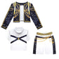 CXFEDHO Demon Costume Cute Hunter Cosplay for Girls - 2025 Pop Singer Party Performance Halloween Outfits Birthday Gift (12#blac