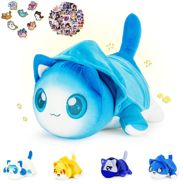 61-Pcs?Pierce Cat Plush + 60-Sticker - Clothing Cat Collection - 100% Embroidered Plushie - Cat Stuffed Animal Collectible (Pier