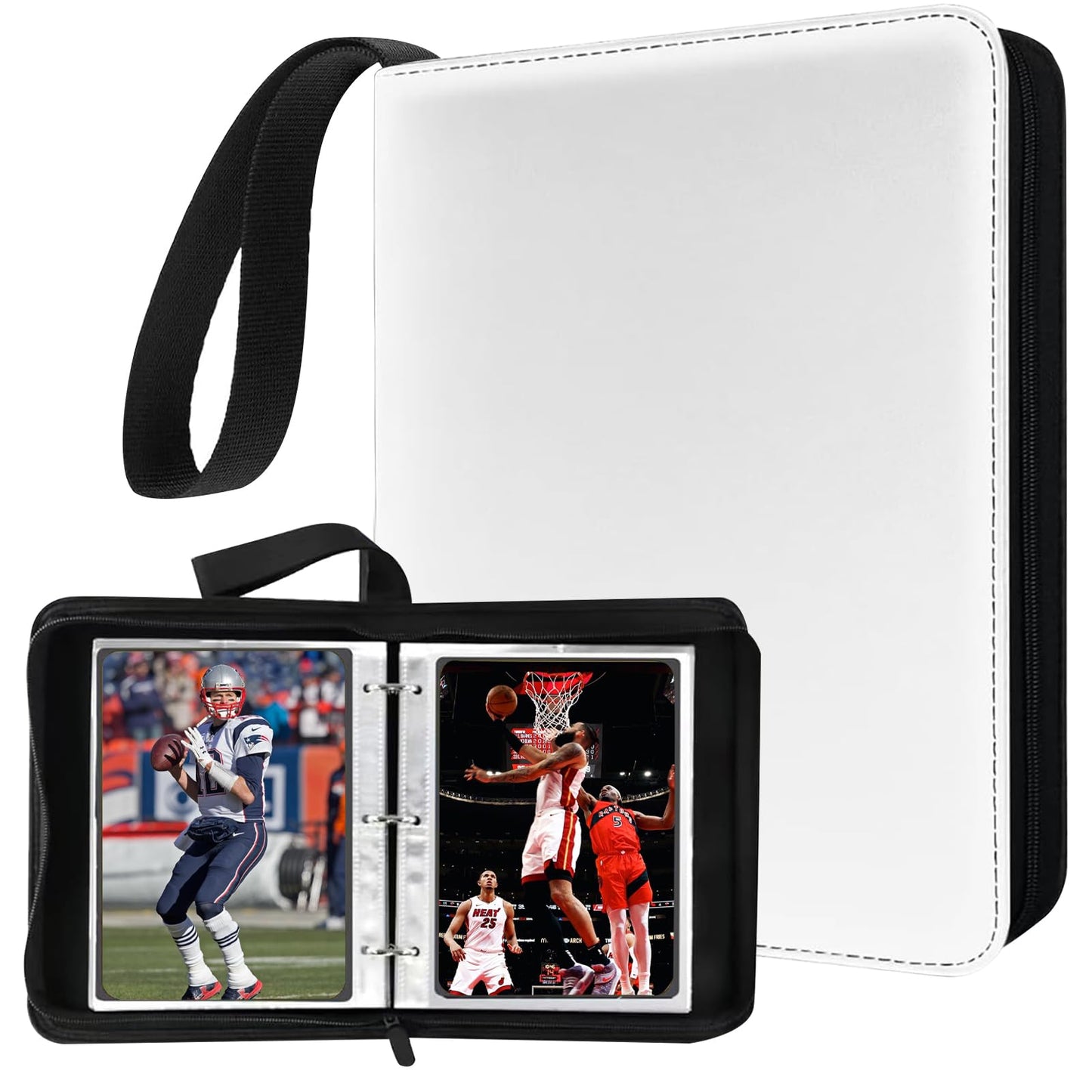 Mini Card Binder  1-Pocket Super Lightweight Zipper Binder Holds 80+ Trading Cards  Small Cards Binder for TCG  MTG  Sports & Game Cards  Portable Gift for Girls & Collectors (White)