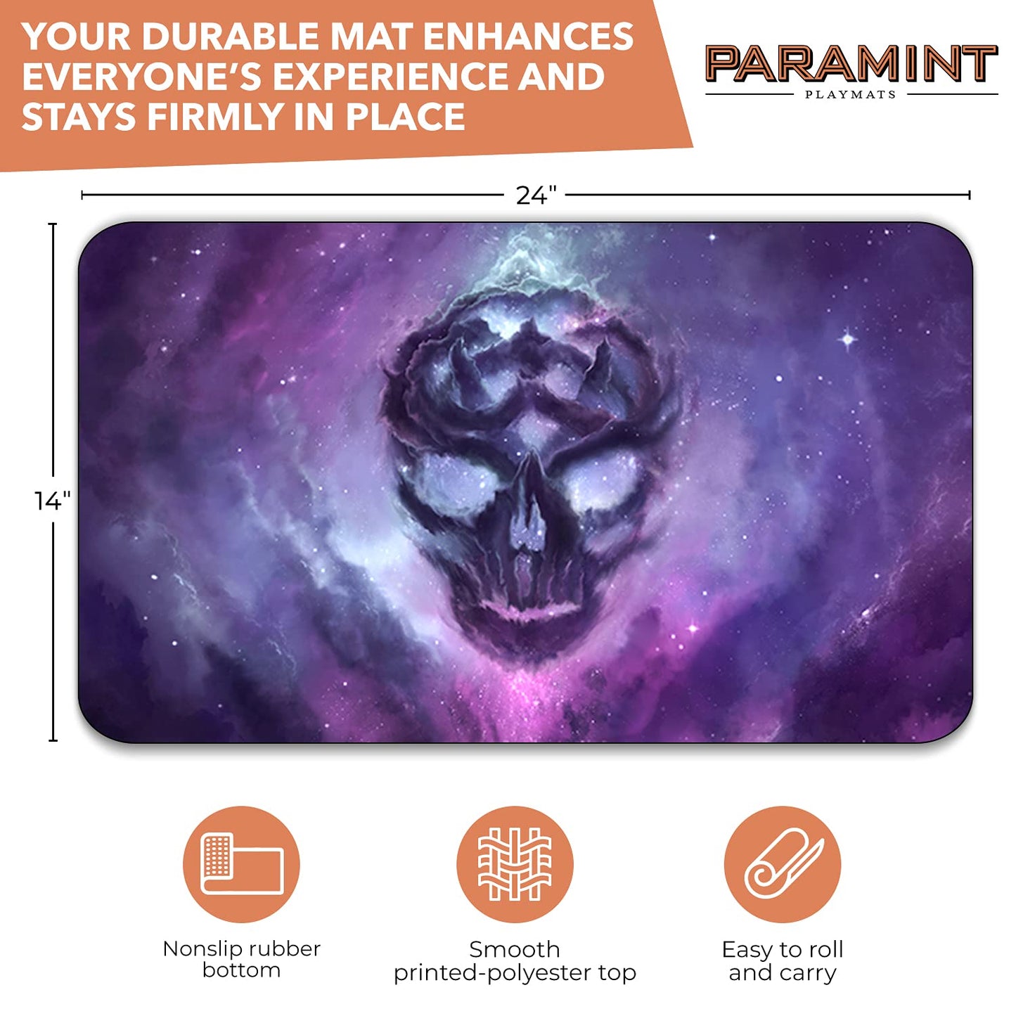 Paramint Playmat - Ethereal Mana Stitched TCG Table Mat - Durable Rubber Bottom, Black - Perfect for MTG, YuGiOh, Anime