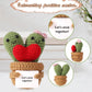 Lasuroa Positive Cactus Crochet, 3.9 Inch Funny Positive Knitted Plants Cactus Doll Toy Emotional Potato Holding Support Card Small Cactus Decorations For Birthday Party Mexican Carnival Gifts