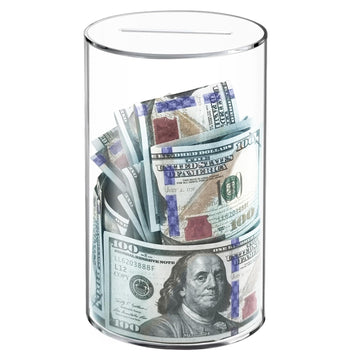 Clear Piggy Bank For Adults/Kids, Acrylic Unopenable Money Box For Cash Coin Saving, Must Break To Open, Money Saving Jar For Ad