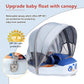 Luckclubtojoy Mambobaby Float with Canopy UPF 50+, Solid Non Inflatable Baby Pool Float with Tail, Infant Waist Swim Ring Swim T