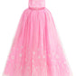 Purfeel Girls Cape For Elsa Dress Up Kids Hooded Cloak Costume Pink 7-10Years