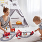 Train Sets For Toddlers, 66 Pcs Trains Toy With Battery Operated & Tracks (Magnetic Connection), Compatible With Thomas, Brio, Christmas Toy Gifts For 3 4 5 6 7 8 Years Old (Fire Engines)
