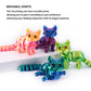 QINGMIAO 3D Printed Cat  Articulated Black Cat Toys for mature-themed  3D Print Animals Fidget Toys Decor for Stress Relief  3D Printing Cute Cat Desktop Pet (Red Gold)