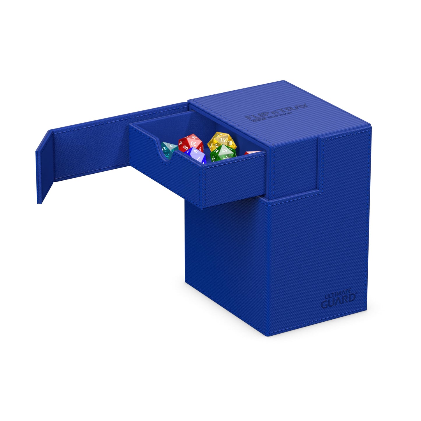Ultimate Guard Flip'N'Tray 133+, Deck Case For 133 Double-Sleeved Tcg Cards + Dice Tray, Blue, Independent Magnetic Closure & Mi