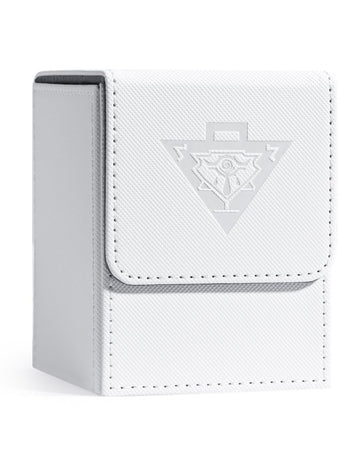 Zlca Card Deck Box For Mtg Yugioh Tcg, Card Storage Box With Dividers Holds 100+ Sleeved Cards, Premium Card Deck Case Compatible With Ccg Trading Cards (White,Puzzle)