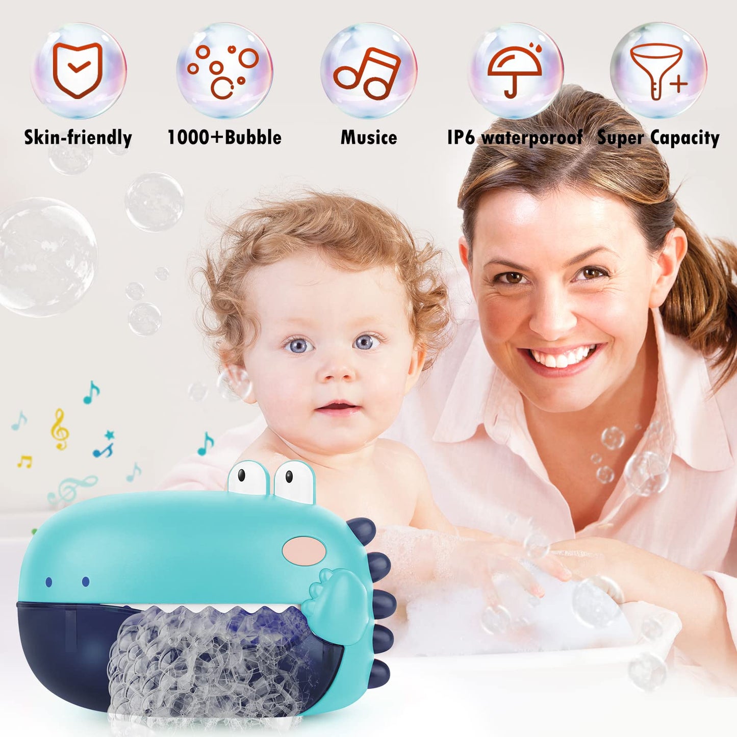 Lehoo Castle Bath Toys, Singing Bath Bubble Maker For Baby, Automatic Bubbles Machine Blower For Bathtub, Shower Bathtub Toys For Toddlers Boys Girls