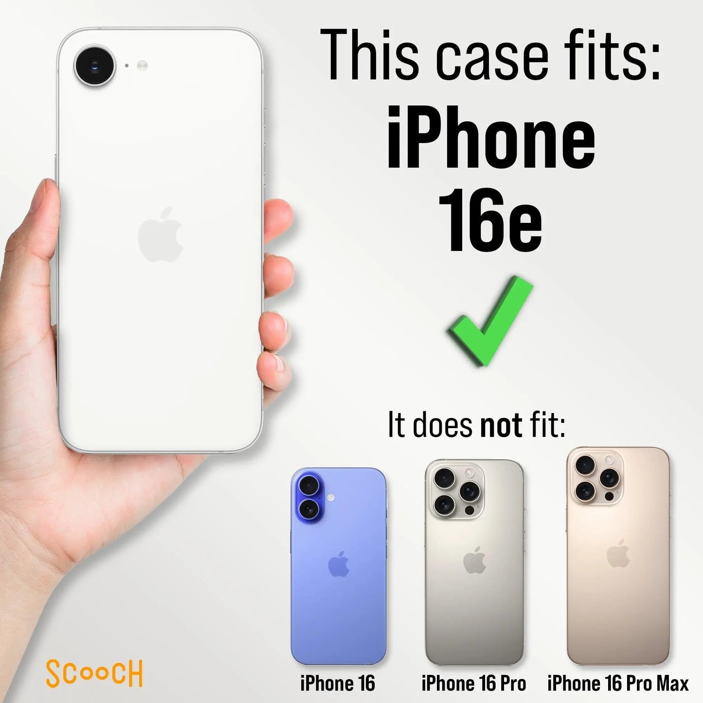 Scooch For Iphone 16E Case With Stand, Wingman 5-In-1 Kickstand Case, Military Grade Drop Protection, Pop-Out Kickstand, Grip, C