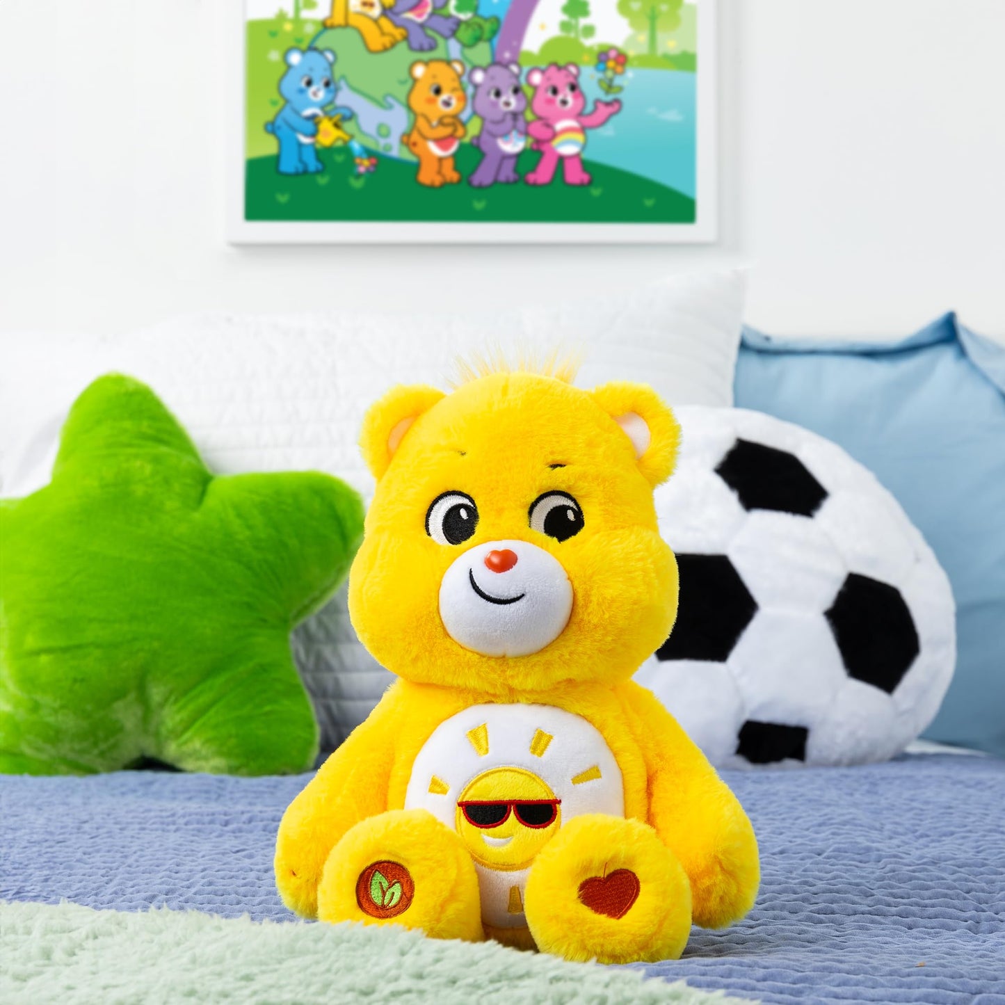 Care Bears Funshine Bear Plushie - 14" Yellow Soft Stuffed Animal - Fabric - Model 22087 - Perfect Gift for Ages 4+