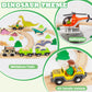 Woodenedu 80Pcs Wooden Train Set, Dinosaur Wooden Train Track Set, Wood Toy Train Set For Toddlers 2-4, Train Toys For Toddlers