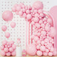 140Pcs Pastel Pink Balloons Baby Pink Balloon Garland Arch Kit 5/10/12/18 Inch Latex Pink Balloons Different Sizes As Gender Rev