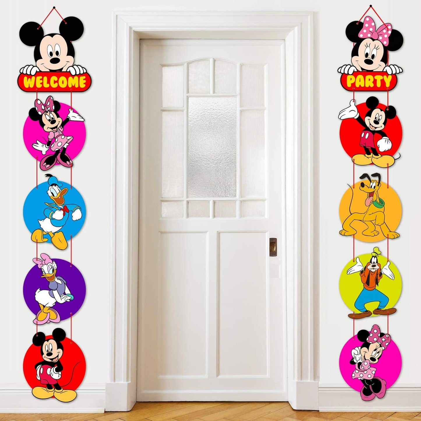 Mouse Birthday Party Supplies, Door Sign Porch Sign Welcome Banner for Mickey Party Decorations