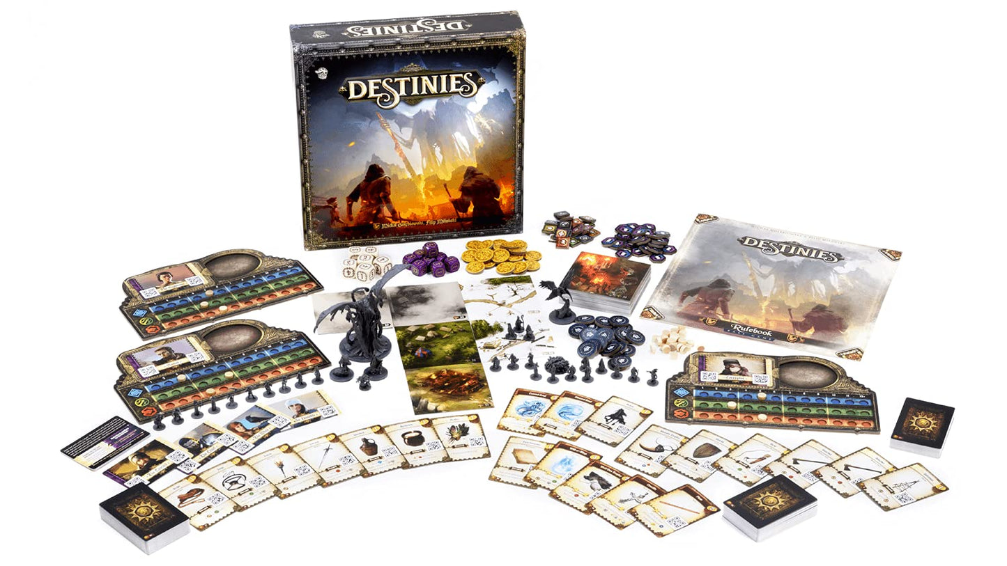 Destinies Board Game - Immersive Storytelling and Adventure for Tabletop Enthusiasts, Ages 14+, 1-3 Players, 120-150 Minute Play