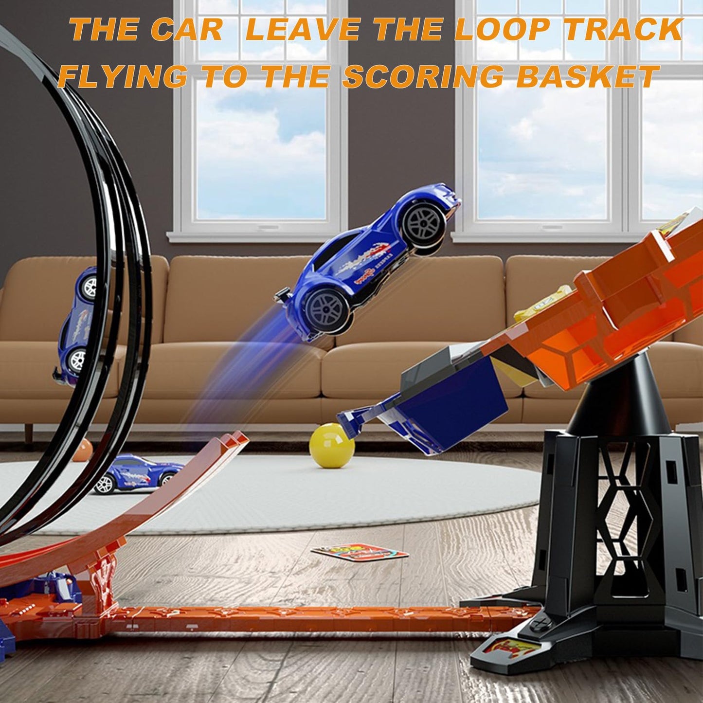 Race Track Sets, Two-Player Competitive Car Race Track Toys For Kids, 2 High Speed Race Cars, 360 Loop Track Car Toys For Boy Gi