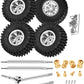 Rcarmumb RC Beadlock Wheel Tire Set with 10mm Hex Hub & Driveshafts CVD Upgrades Parts for 1/18 TRX4M,#45 Steel Front & Rear Dri
