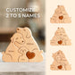 Customizedbee Wooden Dog Family Puzzle, Personalized Puzzles With 2-5 Names, Father'S Day Mother'S Day Birthday Gifts For Toddle