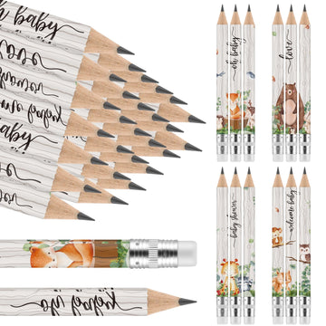 Tinlade 60 Pcs Wooden Animal Baby Shower Golf Pencils With Erasers Baby Shower Game Pencils Small Pencils For Kids Sharpened Mini Pencils For School Baby In Bloom Baby Shower Supplies