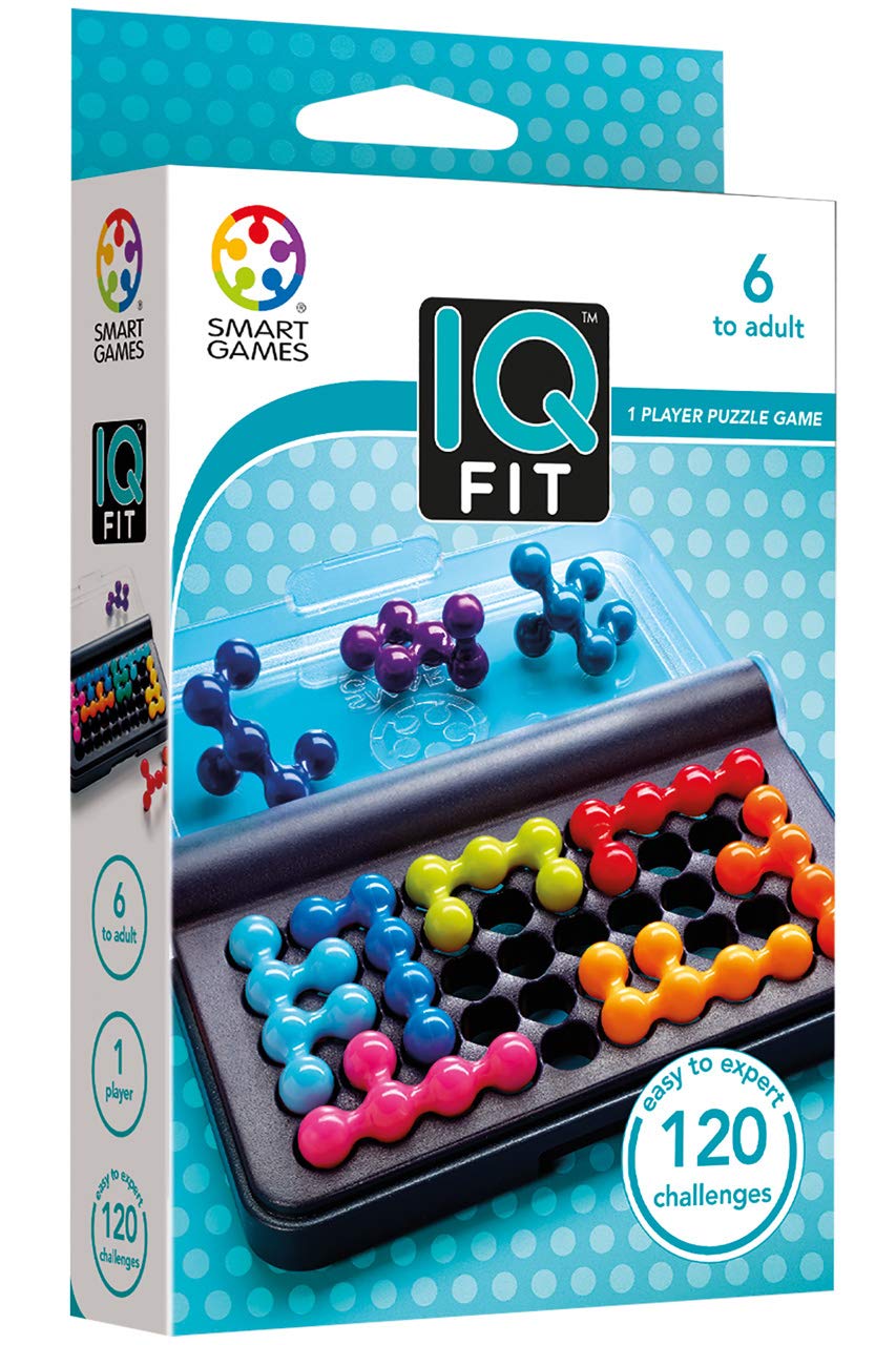 SmartGames IQ Fit 3D Travel Game for Ages 6+ - 120 Challenges - Multicolor - Model SG423US
