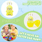PARSUP 12PCS Easter Marble Eggs with Fidget Bunny for Easter Theme Party Favors, Supplies for Easter Egg Hunt, Basket Stuffers/F