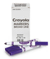 Crayola Broad Line Markers - Violet (12Ct), Markers For Kids, Bulk School Supplies For Teachers, Nontoxic, Marker Refill With Reusable Box