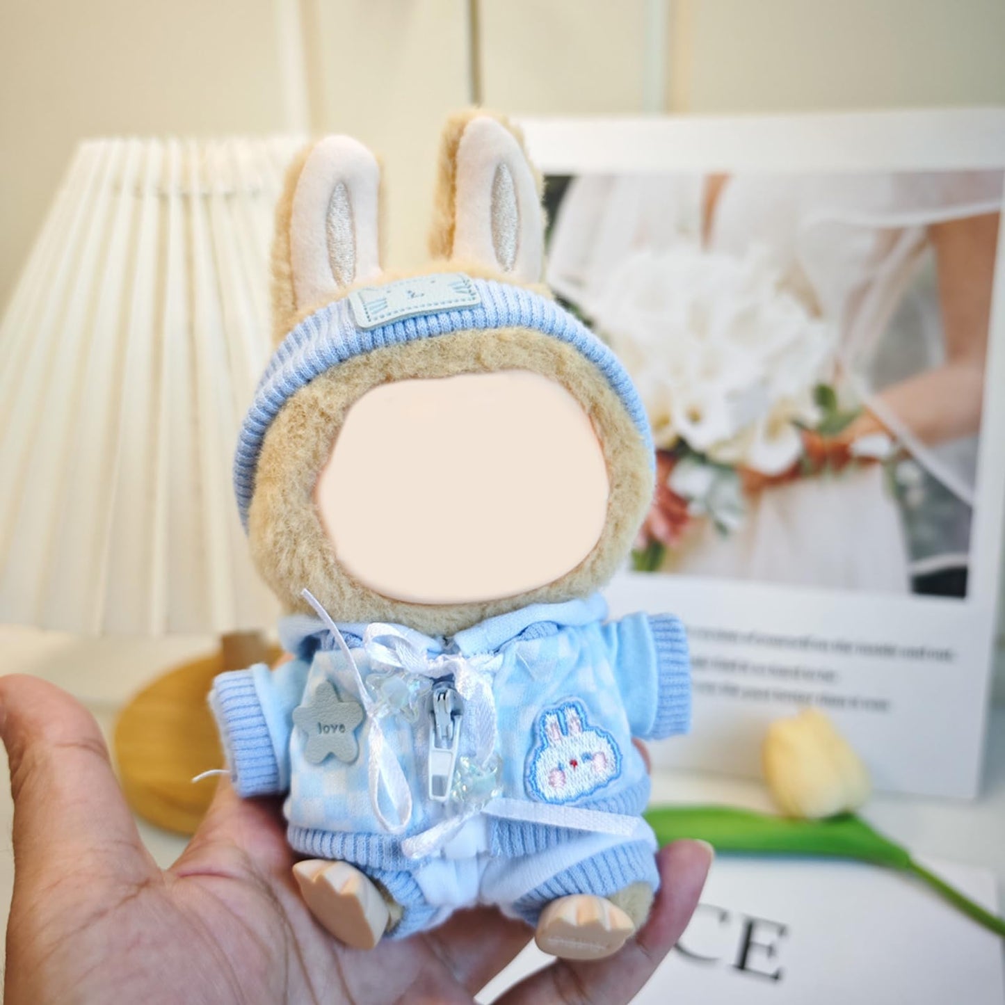 QIUTIMIY Clothes for Doll 17cm Doll Clothes 4-Piece-Dark Blue-Set Doll Clothes enhanced Doll Outfit with Accessories-Headband+Jacket+Sweatshirt+Sweatpants(NO Doll Included)